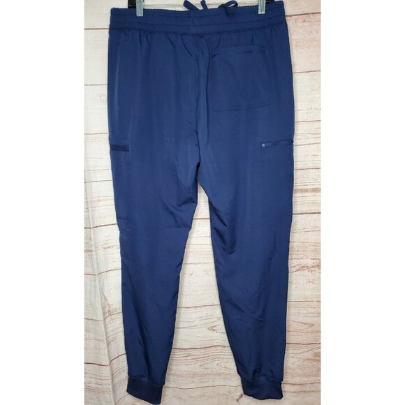 Scrubology Large Navy Blue Multi-Pocket Scrub Pants Poly/Spandex Stretch Medical - Picture 9 of 12